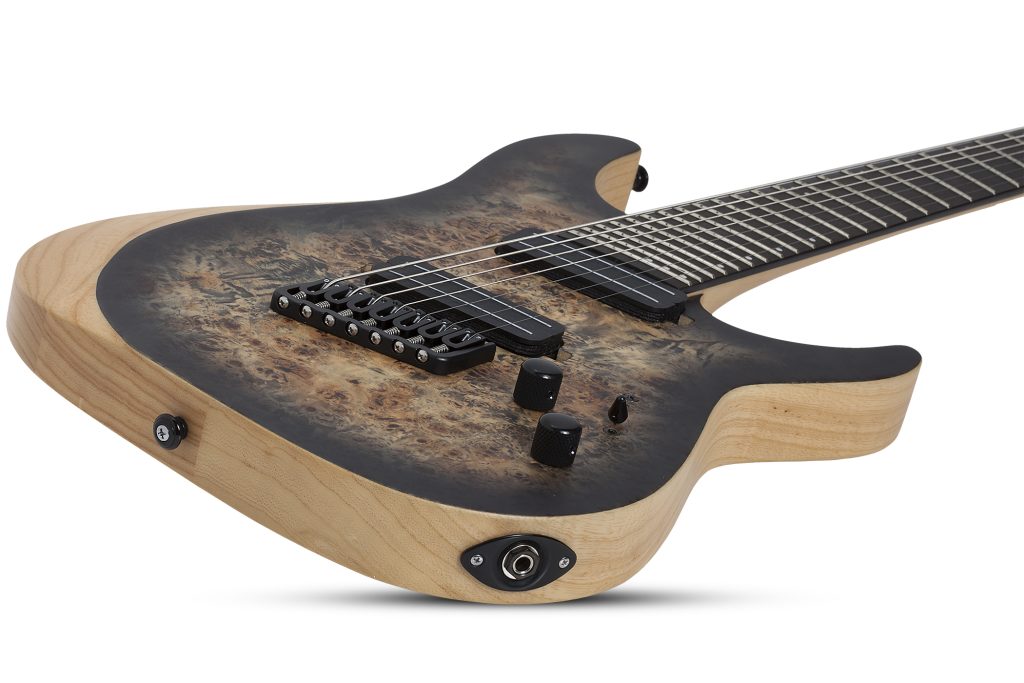 GUITARRA ELECTRICA SCHECTER REAPER 7 MULTIESCALA CHARCOAL BURTS SKU:1509 - Imagen 2
