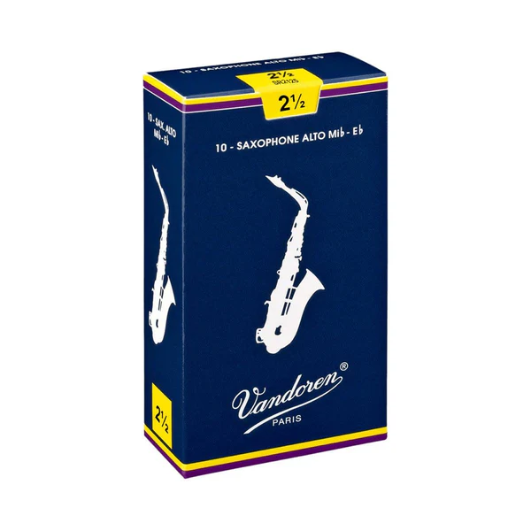Caja x10 Cañas Vandoren Saxofón Alto 2 1/2