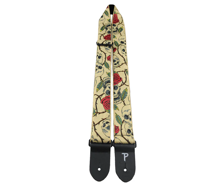 Correa Perris Skull/Rose Jacquard Gtr Strp TWS-6538