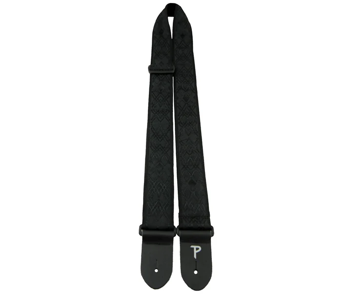Correa Perris Blk Satin Jacquard Gtr Strp TWS-6542