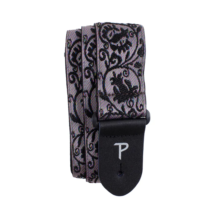 Correa Perris Black Lace Floral Jacquard Guitar Strap TWS-7681 - Imagen 4