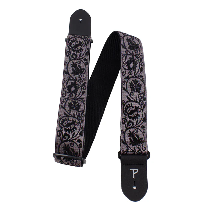 Correa Perris Black Lace Floral Jacquard Guitar Strap TWS-7681 - Imagen 3