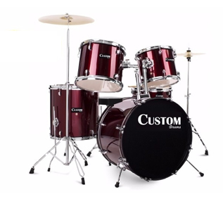 Batería custom 5 piezas 2 bases crash hihat